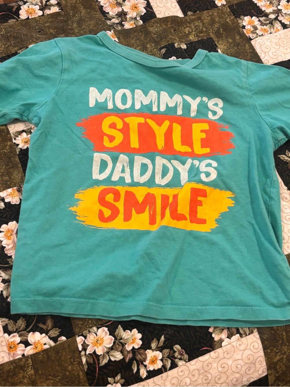The Children's Place Teal Graphic Tee with Yellow & Orange Accents size 4T